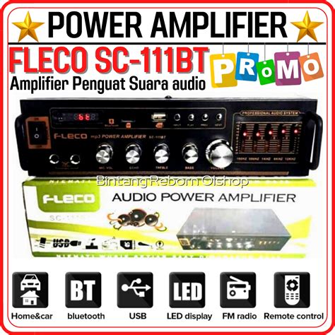 Audio Power Amplifier Ampli Fleco Sc Bt Fleco Amplifier Bluetooth