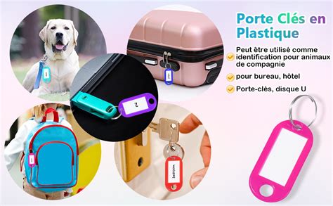 Oderra Porte Clef Etiquette En Plastique Couleurs Tiquette