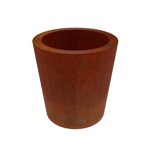 Corten Steel Tapered Cylinder Planter 60d X 60hcm