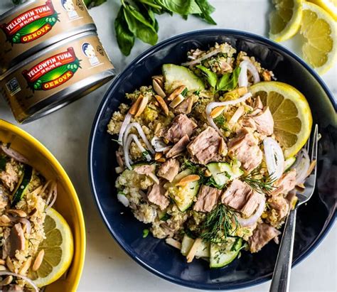 Citrus And Herb Quinoa Salad With Tuna Genova Seafood Recipe Tuna