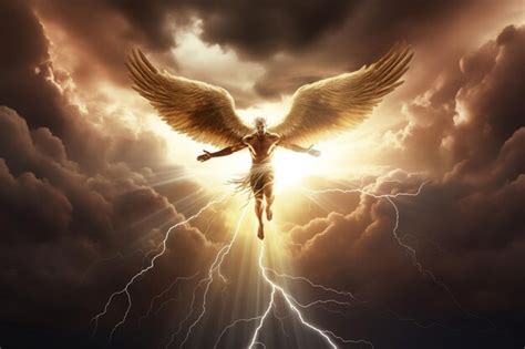 Premium Photo Beautiful Winged Angel Flying Gracefully