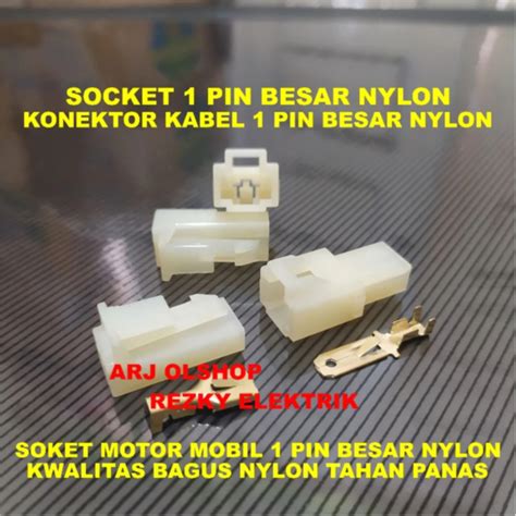 Jual SOKET SOCKET KONEKTOR CONNECTOR KABEL 1 PIN BESAR MALE FEMALE