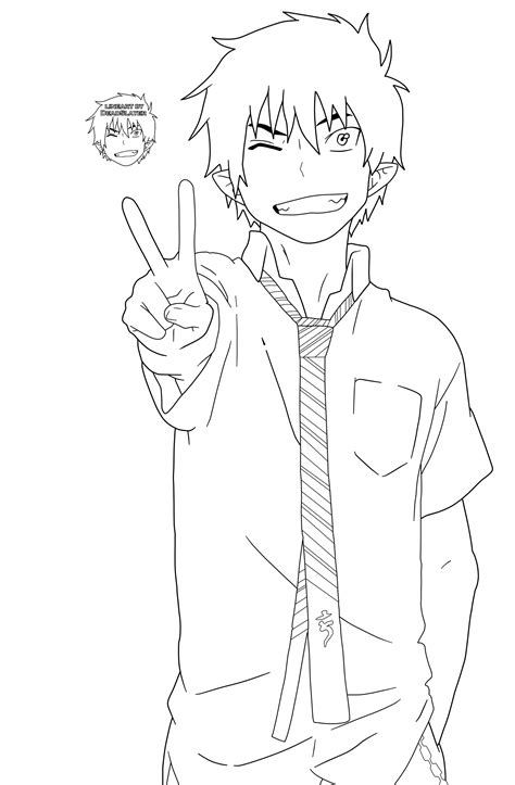 Blue Exorcist Rin Okumura Coloring Pages Sketch Coloring Page