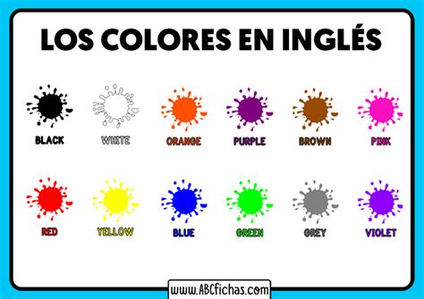 Fichas De Los Colores En Ingl S English Colors Vocabulario