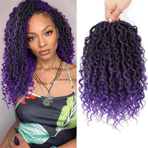 Amazon LIYATE Goddess Locs Crochet Hair 12 Inch 6 Packs Purple