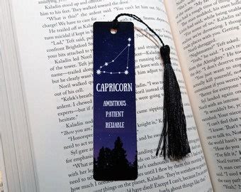 Capricorn Bookmark Capricorn Zodiac Sign Bookmarks Etsy