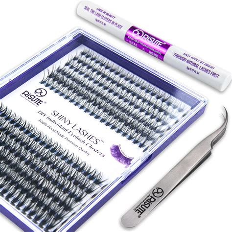 Dyi Lash Extension Kit 240pcs Individual Lashes D Curl Wispy And Clusters With Tweezers Bond