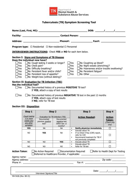 Tb Screening Questionnaire Fill Out And Sign Online Dochub Porn Sex Picture