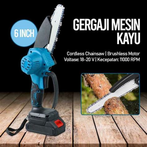 Promo Mesin Gergaji Listrik Pemotong Kayu Mini Portable Cordless