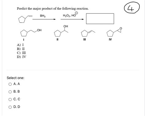 Solved Predict The Major Product Of The Following Reaction Chegg