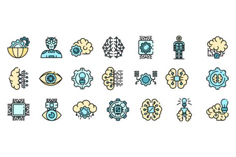 Artificial Intelligence Icons Set Vector Graphic By Ylivdesign · Creative Fabrica