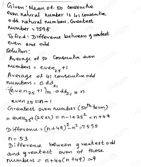 Solved Question 7 1 23 53 The Mean Of 50 Consecutive Even Natural Numbers Is Equal To The Mean