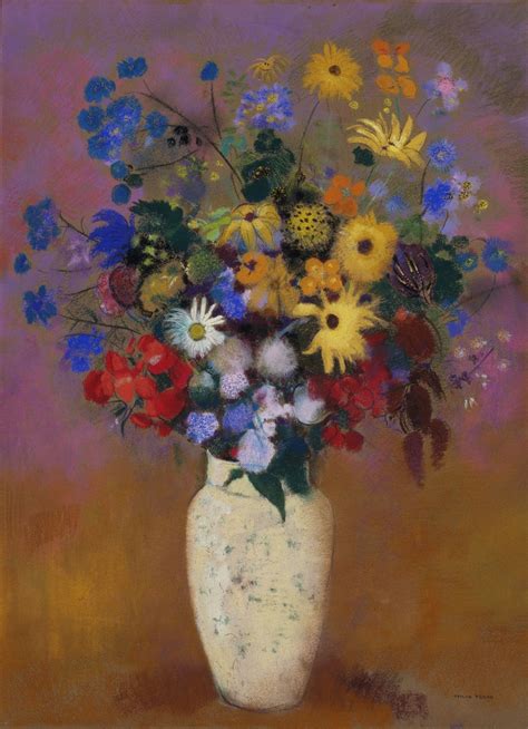 Odilon Redon Vase Of Flowers C 1912 14 Famous Flower Paintings