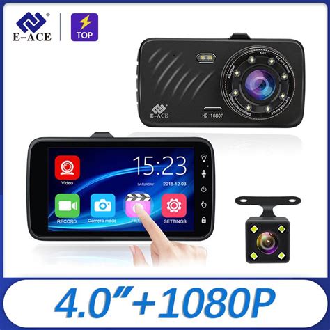 Cheap E Ace Car Dvr 4 Inch Touch Auto Camera Dual Lens Dash Cam Video Recorder Fhd 1080p