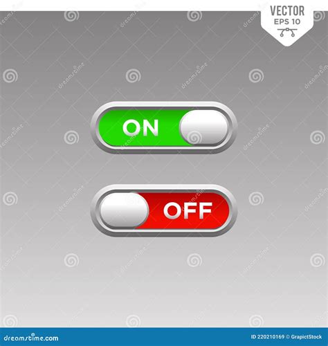 On And Off Toggle Switch Slider Type Button Icon Stock Vector