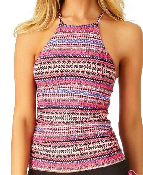 Nwt Anne Cole Swimsuit Bikini Tankini Top Size M High Neck Multi Ebay