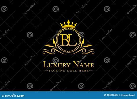 Royal Luxury Letter Bl Or Lb King With Gold Crest Crown Logo Collection