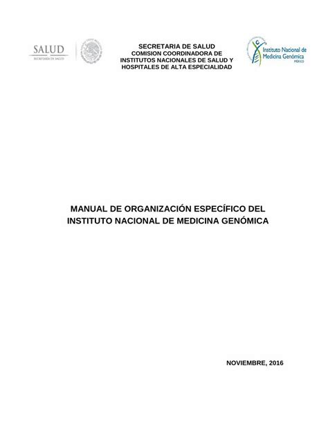 PDF MANUAL DE ORGANIZACIÓN ESPECÍFICO DEL MANUAL DE