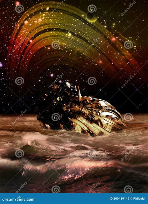 Spaceship Wreck On Ice Planet Royalty Free Stock Photo Cartoondealer