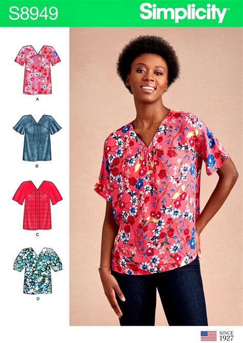 Sewing Pattern Womens Blouse Pattern Pullover Top Pattern Easy Blouse Pattern Simpl