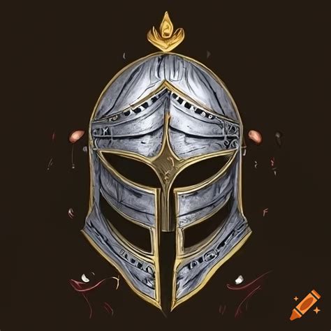 Hand Drawn Fantasy Knight Helmet On Craiyon