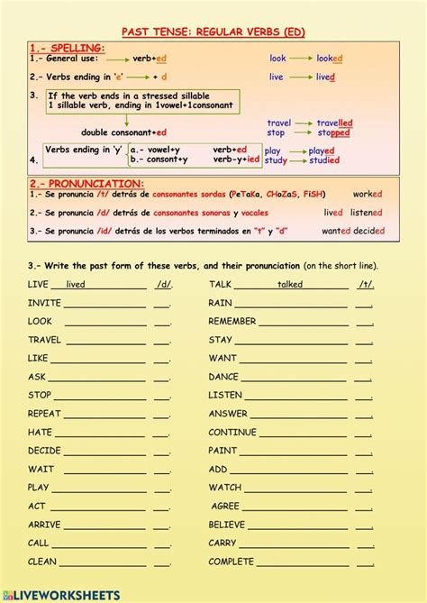 3rd Grade Past Tense Verbs Worksheet Engaging Exercises For Language