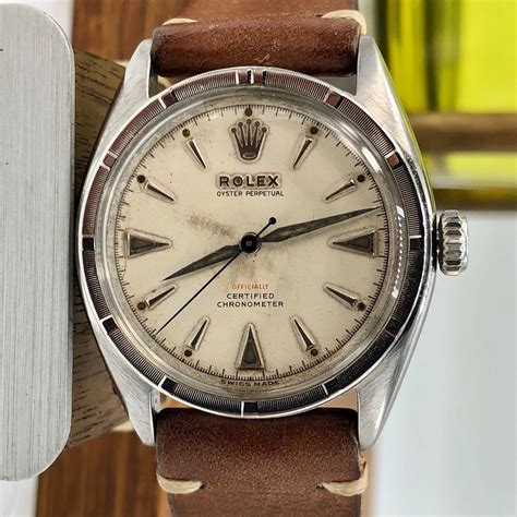 Vintage Rare Rolex Red Officially Writing Dial Bubbleback