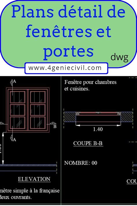 D Tail Fen Tres Et Portes Plan Dwg Autocad Front Door Mobile