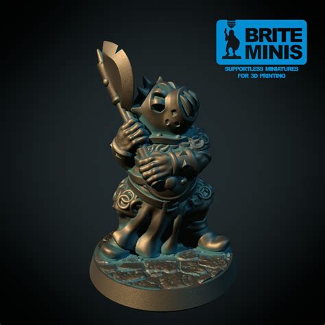 Brite Minis Pig Face Orc Heavy Armor Miniatures For Dnd Warhammer