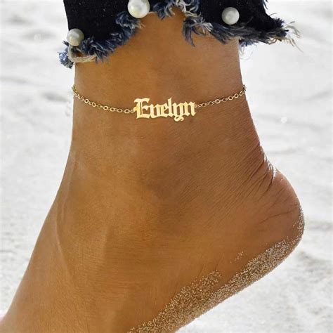 Customized Name Anklet Gold Plated