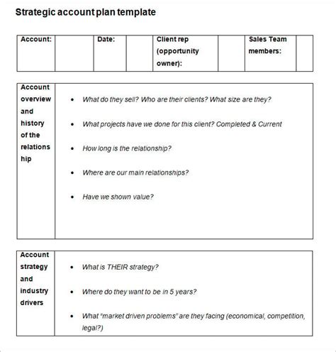 Strategic Account Plan Template - 8+ Free Word, PDF Documents Download | Free & Premium Templates