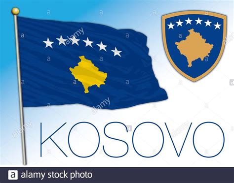 Download This Stock Vector Kosovo Official National Flag And Coat Of