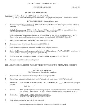 Fillable Online Guide For The Preparation Of Survey Maps And Documents