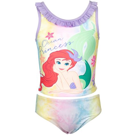 Disney Princesses Ariel Big Girls Tankini Top And Bikini Bottom Swim Set Walmart
