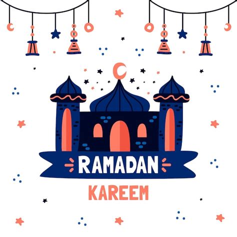 Th Me Du Dessin Du Ramadan Vecteur Gratuite