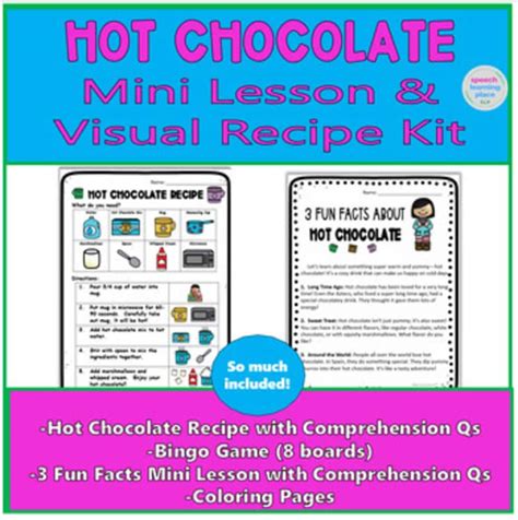 Hot Chocolate Mini Lesson Visual Recipe Speech Special Education Activity