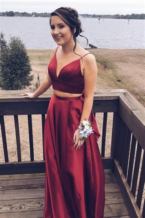 Burgundy Two Piece Prom Dresses Hu99p · Dressydances · Online Store Powered By Storenvy