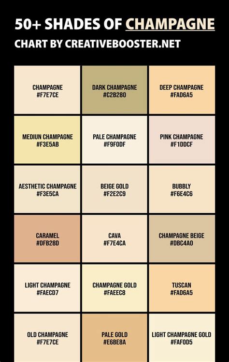 Shades Of Champagne Color Names Hex Rgb Cmyk Codes