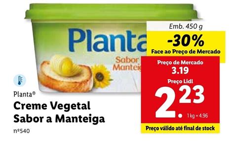 Promo O Planta Creme Vegetal Sabor A Manteiga G Em Lidl