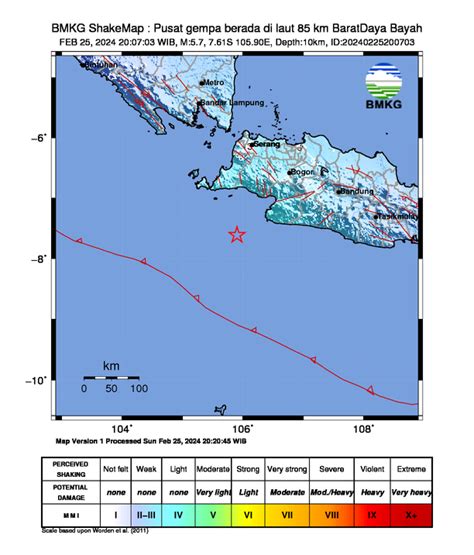 Gempa Magnitudo Guncang Bayah Banten Pada Minggu Malam Suara Surabaya