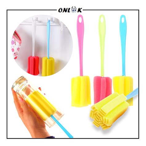 Jual Tongkat Spons Pembersih Botol Minum Susu Bayi Cleaner Sponge Stick