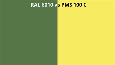 Ral 6010 Vs Pms 100 C Ral Colour Chart Uk