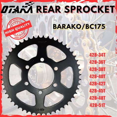 OTAKA MOTORCYCLE REAR SPROCKET 428 FOR BARAKO BC175 HEAVY DUTY 6HOLES