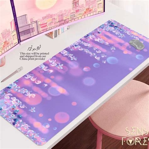 Purple Pastel Japan Landscape Desk Mat Cute Mouse Pad Japan Etsy