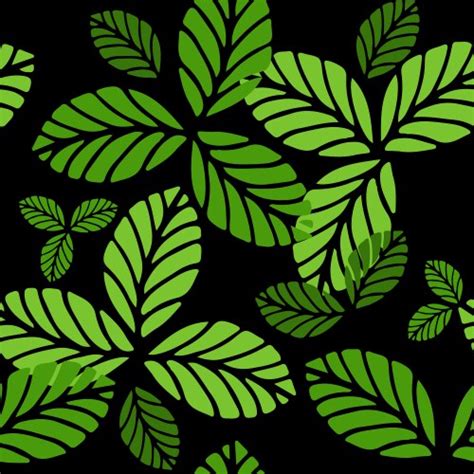 Dark Seamless Pattern With Green Leaves Royalty Free Vector