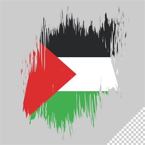 Bandera De Pincel Palestina Fondo Transparente Elemento De Plantilla De