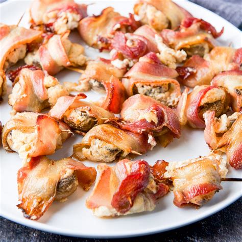 Bacon Wrapped Mushrooms Dishes Delish