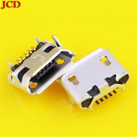 Jcd 20pcs Lot Big Horn 4dip Pins Micro Usb Connector Charging Jack For Tablet Pc Mobile Phones