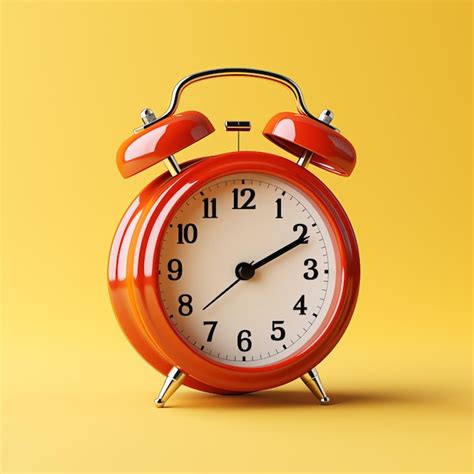 Premium Photo An Orange Alarm Clock