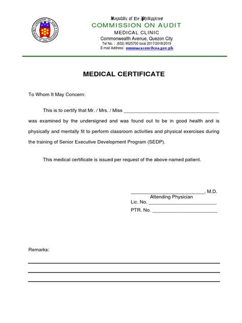 Medical Certificate